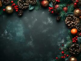 Natale composizione con copia spazio bokeh sfondo ai generativo foto