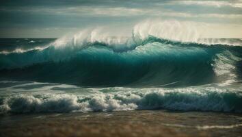 oceano onda. ai generato foto