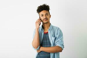 giovane bello nero uomo, africano americano gioventù foto