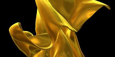 panno ornato dorato foglia oro stropicciata superficie oro astratto sfondo 3d illustrazione foto
