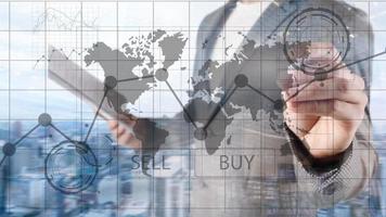 grafici finanziari di investimento di trading forex. concetto di business e tecnologia. foto