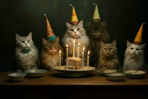 gatto compleanno. creare ai foto