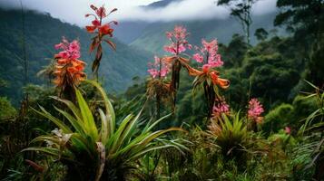 viaggio ecuadoriano nube foresta ai generato foto