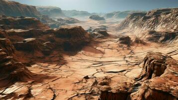 natura Marte caos terreno ai generato foto