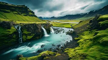 Scandinavia vivace islandese fiordi ai generato foto