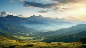 viaggio Alba pirenei pirenei ai generato foto