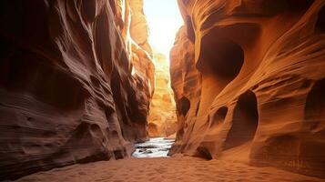 roccia deserto fessura canyon ai generato foto