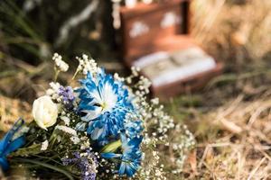 bouquet da sposa blu foto