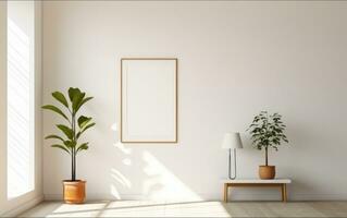 interno modello con verde divano, tavolo e arredamento nel vivente camera, 3d rendere. alto qualità illustrazione foto