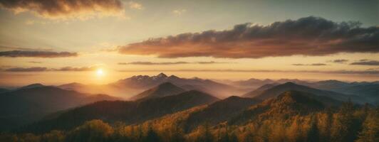 tramonto montagne. ai generato foto