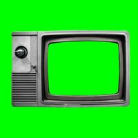 vecchio retrò tv è ancora vita con verde schermo foto