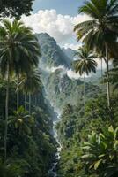 in profondità tropicale giungle di sud-est Asia nel agosto. ai generato foto