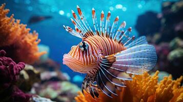 unico pesce su corallo barriere foto