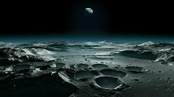 leggero Luna buio paesaggio ai generato foto