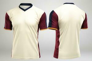 modello gli sport calcio squadra uniformi multicolori camicia, generativo ai illustrazione foto