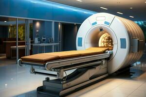 informatizzato tomografia macchina nel radiologia camera. generativo ai. foto