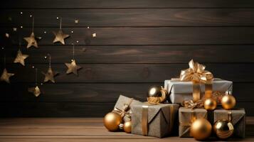 sfondo di Natale con scatole regalo foto