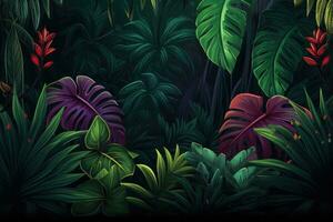 esotico tropicale le foglie sfondo. generativo ai foto