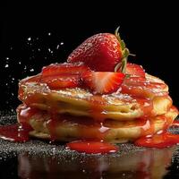 fragola pancake. generativo ai foto