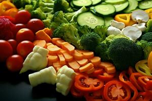 nutriente tagliare verdure cibo. creare ai foto