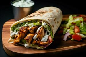 speziato pollo shawarma. creare ai foto