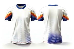 modello gli sport calcio squadra uniformi multicolori camicia, generativo ai illustrazione foto