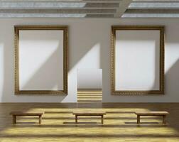 coppia di di legno telaio modello manifesto nel il arte galleria Museo foto
