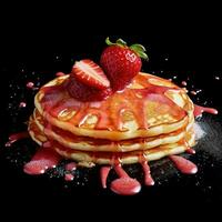 fragola pancake. generativo ai foto