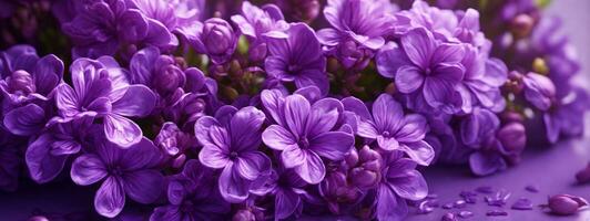 viola lilla fiori fiorire nel giardino, primavera sfondo. ai generato foto