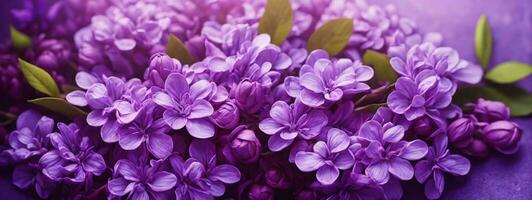 viola lilla fiori fiorire nel giardino, primavera sfondo. ai generato foto