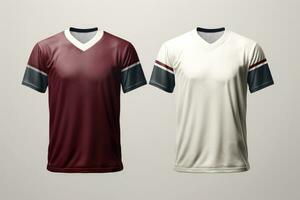 modello gli sport calcio squadra uniformi multicolori camicia, generativo ai illustrazione foto