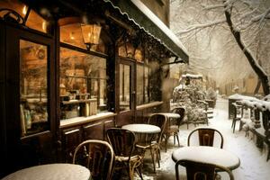 inverno bar terrazza. creare ai foto