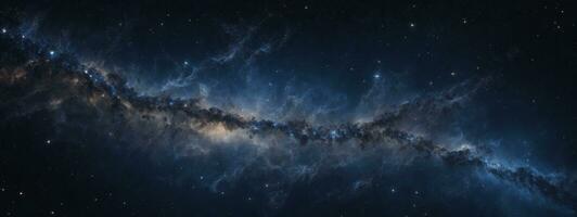 stelle e galassia esterno spazio cielo notte universo nero stellato sfondo di brillante campo stellare. ai generato foto