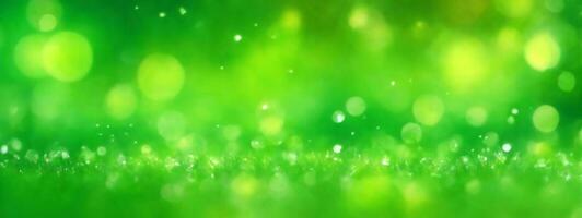 primavera sfondo, astratto striscione, verde sfocato bokeh luci. ai generato foto