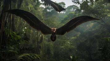 foto di pterodattillo rex nel il giungla. generativo ai