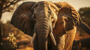 avvicinamento foto di un' africano elefante guardare qualunque direzione su giungla. generativo ai
