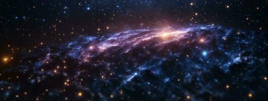 stelle e galassia esterno spazio cielo notte universo nero stellato sfondo di brillante campo stellare. ai generato foto