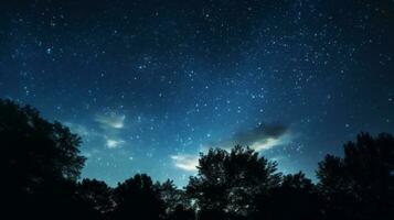 stellato notte cielo con nuvole. generativo ai foto