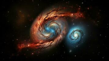 celeste collisione galassie. generativo ai foto
