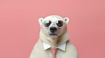 generativo ai, freddo orso nel occhiali da sole foto