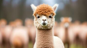 incantevole alpaca fascino, ai generativo foto