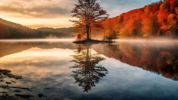 generativo ai, autunno sinfonia vivace tonalità di autunno fogliame foto