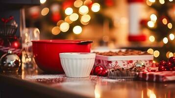 Natale cottura al forno, vacanze ricetta e casa cucinando, vacanza cuoce, ingredienti e preparazione nel inglese nazione Villetta cucina, fatti in casa cibo e ricettario foto