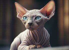 bellissimo foto sphynx gatto concetto, contemporaneo naturale e umore sociale sfondo. generativo ai