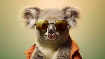 generativo ai, freddo koala occhiali da sole di stile foto