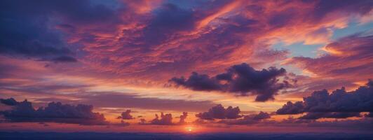 sfondo di colorato cielo concetto drammatico tramonto con crepuscolo colore cielo e nuvole. ai generato foto