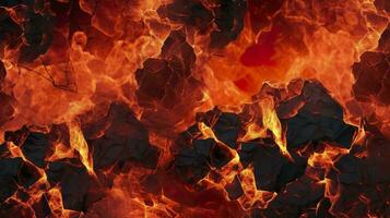 ardente carboni a partire dal un' fuoco astratto sfondo. ai generativo foto