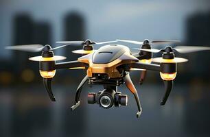 fuco quadcopter con digitale telecamera. generativo ai foto