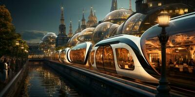 futuristico verde città architettura foto