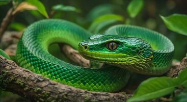 verde serpente, simbolo di 2025 Cinese anno foto